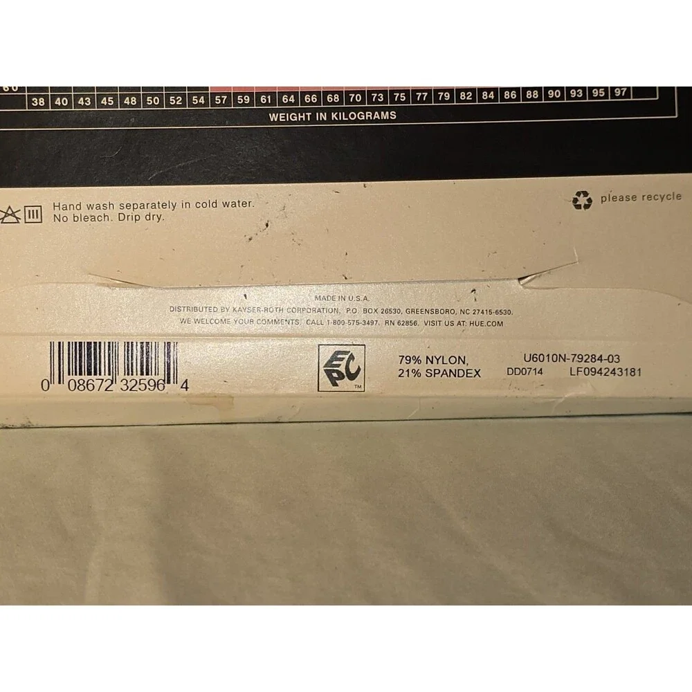 HUE So Sexy Sheer Toeless Pantyhose SZ 3 Natural Lace Control Top 6010N NOS